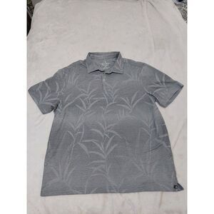 Nat Nast Luxury Originals XL Mens Gray Pinstripe‎ Floral Polo